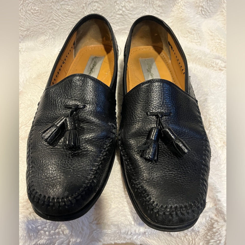 Black Leather Tassel Loafers